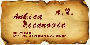 Ankica Mićanović vizit kartica